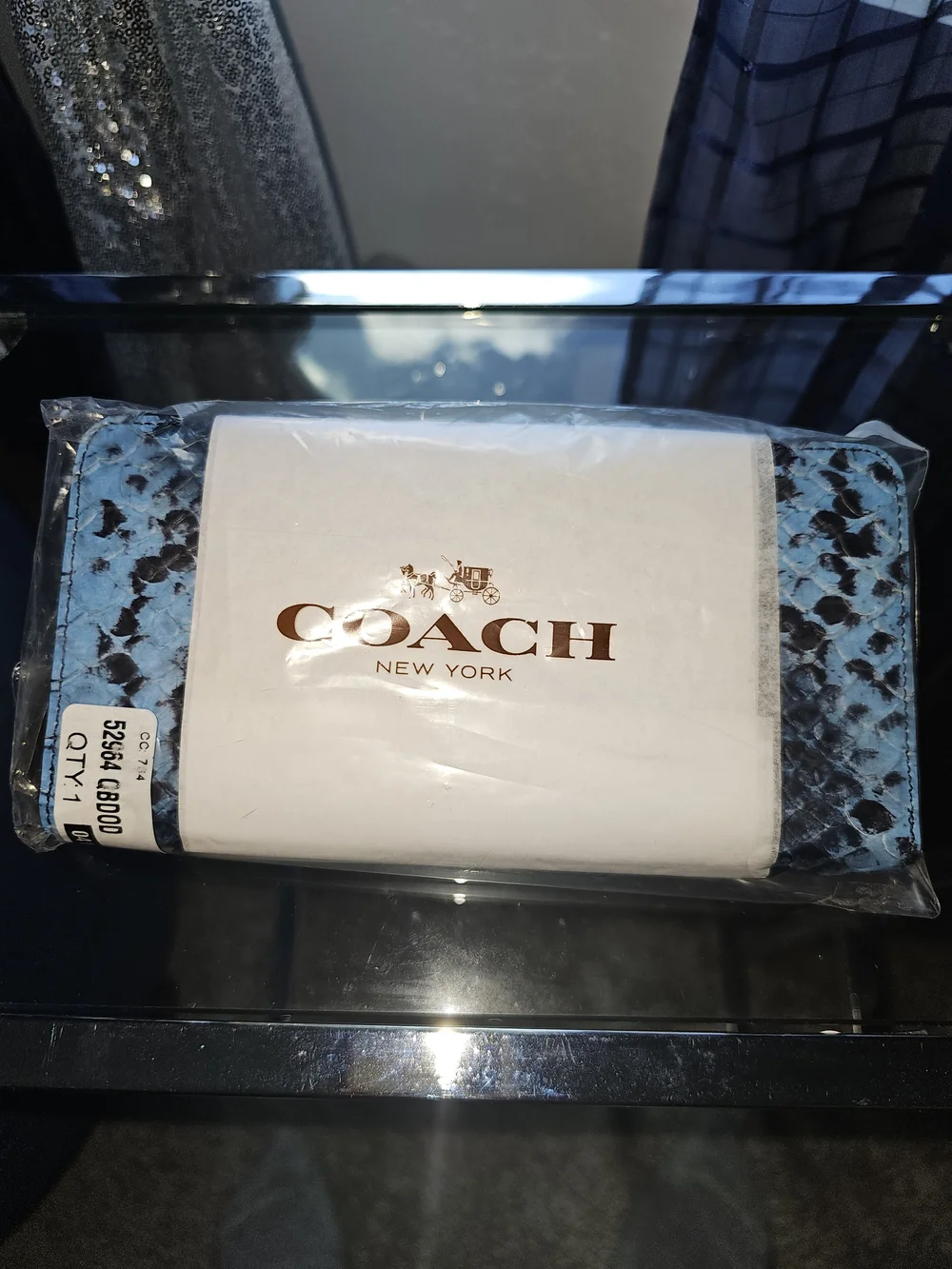 Coach Gramercy Authentic and RARE Blue Python Snakeskin Bag and Wallet